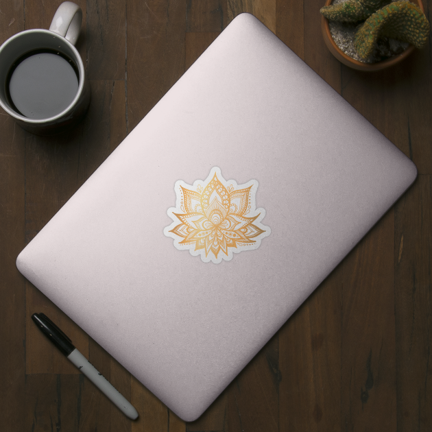 Sacred Gold Lotus Flower by julieerindesigns